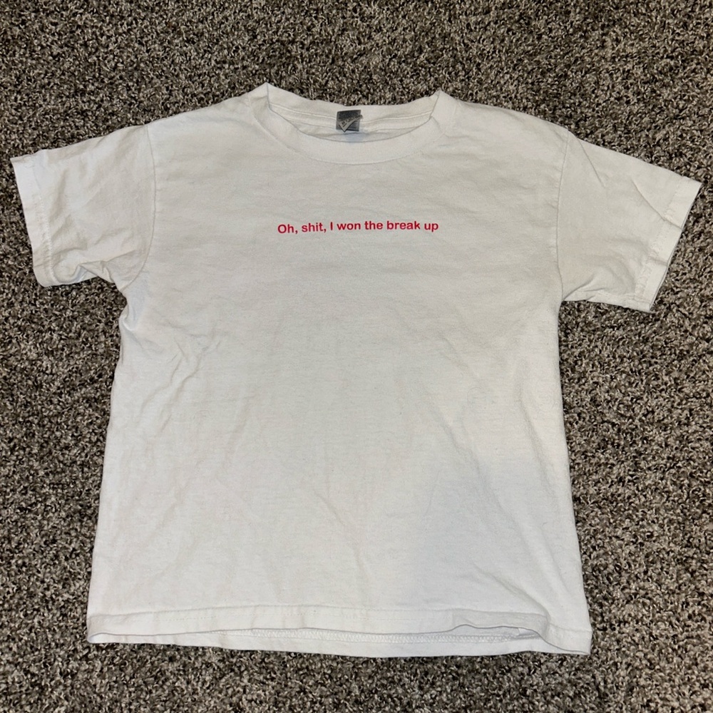 Gildan White Tee with Red Text